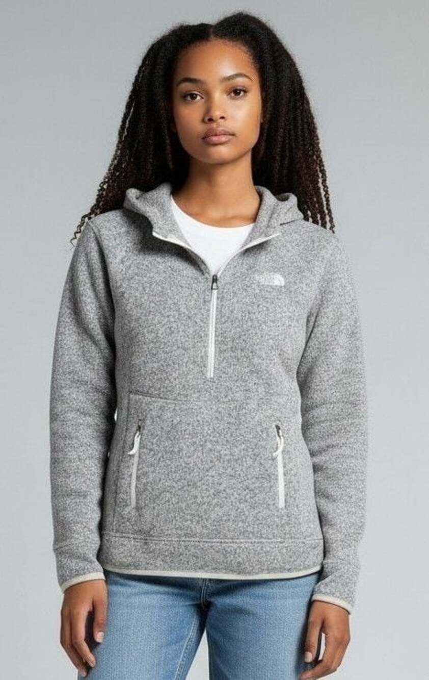 The North Face Crescent Hooded Fleece Size S Grey